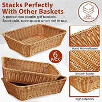 Panier en rotin synthétique tressé pour fruits et légumes, plateau de service empilable pour la maison, la cuisine et les pique-niques