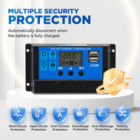 10A 12V/24V PWM Solar-Laderegler 30A mit LCD-Bildschirm 780W PV-Leistung Solarpanel-Controller mit 20% Rabatt