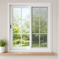 Fenêtre coulissante en PVC avec verre trempé, système de fenêtre coulissante en UPVC, cadre en PVC, fenêtre coulissante en aluminium avec verre trempé