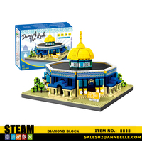 Bloques de Construcción Micro Diamond ABS, Réplica de las Famosas Mejores Mejores Mejores Láminas de la Historia: Mezquita Islámica Al-Haran, Gran Mezquita de la Meca, Kaaba, Cúpula de la Roca, Aqsa, para el Mercado Musulmán