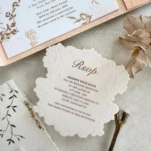 Luxury <b>Wedding</b> Invitations <b>Suite</b> with Fancy Paper and Film Lamination Embossing Wholesale Pricing for Event Businesses - Product Image 5