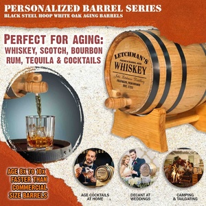 Barril de Roble Personalizado de 1 Litro con Soporte, Tapón y Grifo para Añejar Cócteles, Bourbon, Ron, Tequila, Cerveza, Miel, Vino y Más - Product Image 4