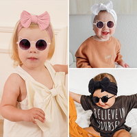 Offre Spéciale 2 pièces/ensemble lunettes de soleil avec Nylon enfants bandeau oeil de chat lunettes de soleil bébé accessoires cadeau