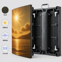 Écran LED d'extérieur P2.9 à louer, haute luminosité 5000cd, 3840Hz, taux de rafraîchissement élevé, écran LED incurvé pour événements sportifs et célébrations