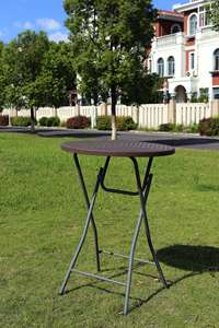 Tavolo Pieghevole in Plastica <span class=keywords><strong>per</strong></span> Eventi all'Aperto, Tavolo Alto <span class=keywords><strong>da</strong></span> Cocktail con Design in Rattan <span class=keywords><strong>per</strong></span> Feste o Matrimoni - Product Image 2