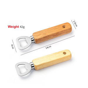 Abridor de Botellas de Acero Inoxidable con Mango de Madera y Logotipo Personalizado al por Mayor para Cerveza y Vino, Modelo <span class=keywords><strong>HAPPYWAY</strong></span> DD05, Apto para Lavavajillas - Product Image 3
