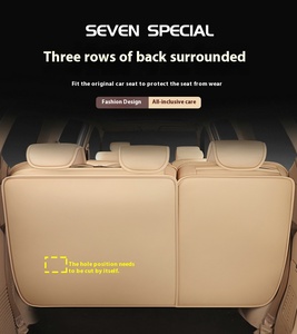 <span class=keywords><strong>Fundas</strong></span> de Asiento de Coche de Piel Beige de Alta Calidad Juego Completo para Siete Plazas Tamaño Universal para Todas las Furgonetas y Coches con Protección Envolvente Delantera - Product Image 6