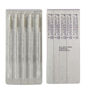 เข็มฝังเข็มด้ามเงินแบบใช้แล้วทิ้งที่มีมือจับเกลียว100ชิ้น - Product Image 3