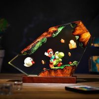 Lampe de table en résine Mario et son ami Jesse, veilleuse design en résine, cadeau d'Halloween