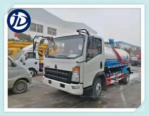 Küçük kanalizasyon emme ve yüksek basınçlı temizlik kamyonu 3000-4000L vakum vidanjör septik tank kamyon