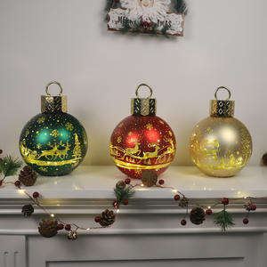 उच्च गुणवत्ता 15 सेमी व्यास 5.90 "लक्जरी क्रिसमस थीम ग्लास बॉल ठोस लाल घर सजावट प्रकाश कारखाने - Product Image 4