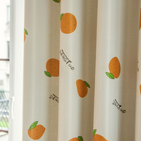 Tela de Cortina Estampada 100% Poliéster, Diseño de Frutas Naranjas, Cortinas Modernas Minimalistas, Tela al por Mayor