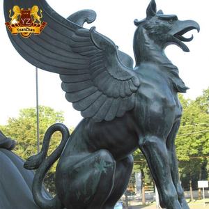 Grande Statua di Grifone in Bronzo Seduto, Scultura di Grifone a Grandezza Naturale in Bronzo Fuso per Giardino, in Vendita - Product Image 5