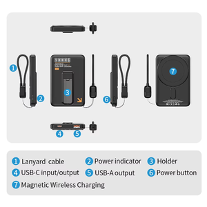 Batterie externe portable à charge rapide magnétique sans fil USB C 20W 15W 5000mAh pour iPhone <span class=keywords><strong>Watch</strong></span> - Product Image 6