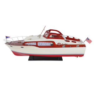 Modèle de yacht de croisière en bois peint à la main de qualité supérieure GIA NHIEN CHRIS CRAFT COMMANDER 1954, décoration nautique pour la maison ou le bureau - Product Image 1