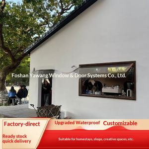 Fenêtre en aluminium à ouverture vers le haut, fenêtre coulissante en verre sur mesure, fenêtre panoramique, fenêtre pour café, fenêtre pour salon de thé, fabricant - Product Image 1