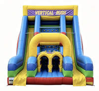Toboggan gonflable commercial double piste Fun Bounce DS006 avec entrée en arche pour enfants, idéal pour les événements de parcs d'attractions