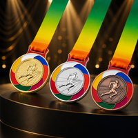 Trophée de championnat sportif personnalisé en cristal tricolore gravé, impression UV, logo design, cristal éblouissant, magnifique boîte cadeau