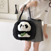 Sac en peluche panda mignon de style coréen, nouveau sac tendance à grande capacité pour filles
