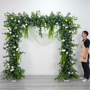 Décoration de scène de mariage : Arche florale artificielle, chemin de fleurs, arrangement de fleurs en soie pour ensembles de décoration de mariage - Product Image 3