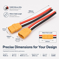 Connecteur XT60 & XT60H avec fil en silicone 12AWG, prise mâle-femelle plaquée or 30A 60A Peak pour batterie de drone UAV et robotique