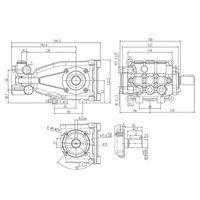 Pompa Mesin Cuci Tekanan Tinggi HAWK CHD1520R Pompa Piston Triplex Plunger Elektrik Laju Alir 15L Tekanan Maksimum 200 Bar