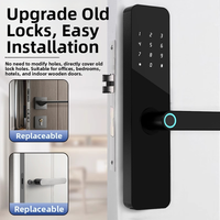 Serrure intelligente pour portes en bois avec WiFi, carte mémoire, empreinte digitale, mot de passe et déverrouillage par carte