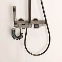 Ensemble de douche de luxe en laiton chromé à cascade, affichage numérique de la température constante, quatre fonctions, pluie douce pour hôtel
