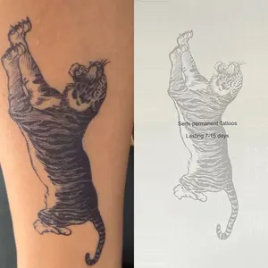 Тигровый сок чернила Реалистичная рука Татуировка наклейка Нетоксичная безопасная долговечная поддельная Полуперманентная татуировка