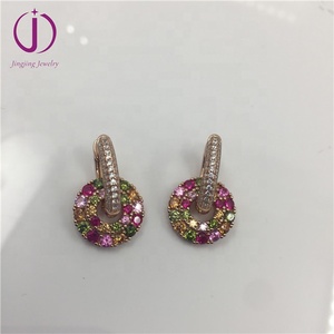 Vendita calda <span class=keywords><strong>orecchini</strong></span> 925 in <span class=keywords><strong>argento</strong></span> Sterling per giovani ragazze carini fatti a mano in pietra rosa con bellissimi anniversari di moda - Product Image 3