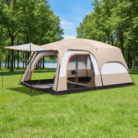 Tenda Berkemah Dua Kamar Tidur dan Satu Ruang Tamu, Tenda Berkemah Multi-Kamar Tahan Air dengan Serambi Berjendela, Tenda Glamping