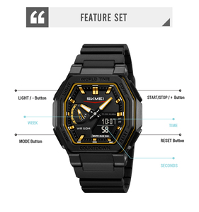 Reloj Digital Deportivo Multifuncional SKMEI 2438 con Hora Mundial, 5 Alarmas, DST, Resistente al Agua hasta 50 m para Hombre - Product Image 4