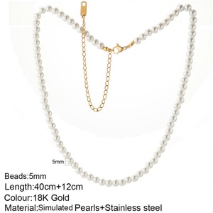 Collar con Colgante de Nombre Personalizado, Cadena de Perlas, Letra Inicial de Zirconia, Dijes, Gargantilla, Joyería para Mujer - Product Image 2