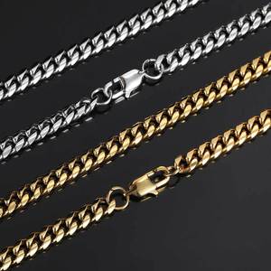 Cadenas Cubanas De Oro 4/5/6/7/8/9 MM Hip Hop collar De Acero inoxidable joyería cadena De eslabones cubanos collar De hombre chapado en oro - Product Image 3
