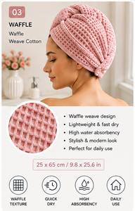 Toalla Turbante para Secar el Cabello al por Mayor, de Microfibra de Bambú y Algodón Orgánico, de Secado Rápido, con Botón - Product Image 4