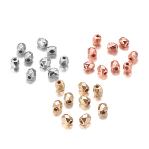 CCB Diamond Square Beads Metal <b>Spacer</b> Beads For Jewelry Making 8mm Gold Rhodium Plated Loose Beads AC0470 - Product Image 2