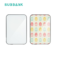 Chargeur sans fil magnétique portable Subbank avec logo personnalisé, transfert thermique, pour verre, 15W, batterie externe rapide 5000/10000 mAh