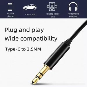 สาย Aux Type-C เป็น 3.5MM สายสัญญาณเสียงเสริม USB C Type C เป็น 3.5MM แจ็คเสียง Aux ในรถยนต์ สายเคเบิลเสียงเสริม 1 เมตร สำหรับรถยนต์ - Product Image 3