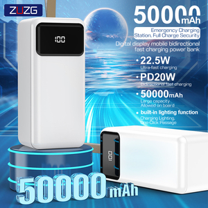 Batería Externa ZUZG Personalizada de Alta Capacidad con Pantalla LED Digital, Batería de Polímero de Litio de 50000 mAh, Carga Rápida PD20W QC22.5W para Teléfono - Product Image 2