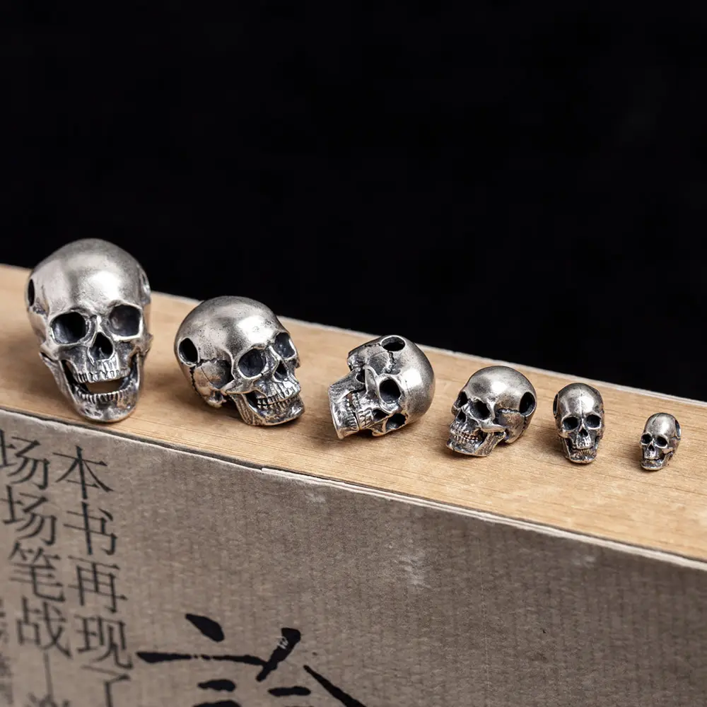 925 стерлингового серебра в готическом стиле и стиле панк ювелирные изделия кулон альтернатива в форме черепа ожерелье с подвеской в виде головы