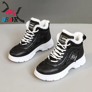 Botines de Invierno con Cordones para Mujer, Modelo W2577nld, Forro de Felpa, Casuales, Impermeables, Tacón Plano, Parte Superior de PVC/PU, Suela de Goma - Product Image 4