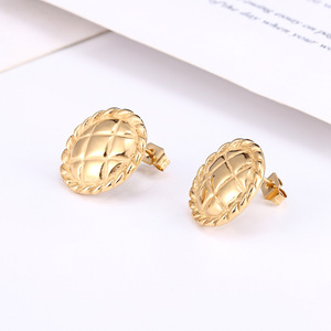 Boucles d'oreilles clous en acier inoxydable, motif disque, style écossais exagéré, brillantes, rétro européen et américain, tournesol, personnalisées - Product Image 4