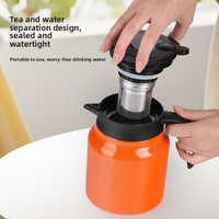 Pot à café à double paroi avec embouteilleur d'eau isolé de 33oz de couleur personnalisée avec poignée théière sous vide à la mode pour le bureau