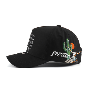 Nón kết nam 5 mảnh, vành cong, <span class=keywords><strong>logo</strong></span> thêu <span class=keywords><strong>3D</strong></span> tùy chỉnh, kiểu dáng A-frame, hai màu, khóa snapback - Product Image 6