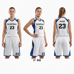 Conjunto de Uniforme de Baloncesto para Adultos, Camiseta sin Mangas y Pantalones Cortos de Malla, Ropa de Práctica, Kit Personalizado para Equipos - Product Image 1