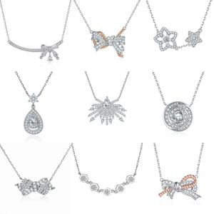 Wholesale Luxury Romantic <b>Solid</b> 925 Sterling <b>Silver</b> Zircon Sunflow Women's Charm Pendant <b>Necklace</b> Colored Birthstone Gold Plated - Product Image 2