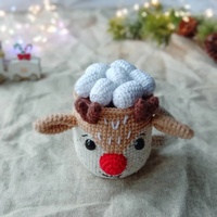 Série de Noël au crochet faite à la main : Bonhomme de neige, Père Noël, poupée en laine, décoration d'ambiance festive, jouets anti-stress, jouets pour enfants, fil à tricoter, OEM