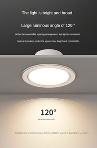 Nueva Lámpara de Techo para Decoración Interior de Tres Colores Foco de Luz LED Empotrable de Aluminio Regulable para Interiores - Product Image 5