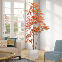 Arbre artificiel en plastique laqué en pot pour la décoration de la maison, du bureau et du jardin - Durable, résistant aux UV, à feuilles persistantes, haute simulation, Pâques