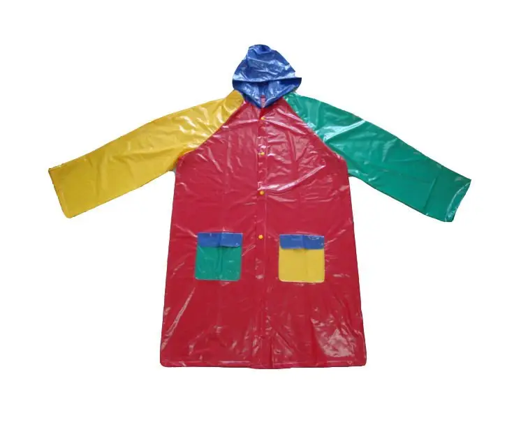 Pvc crianças multi-colorido capa de chuva poncho para chuva